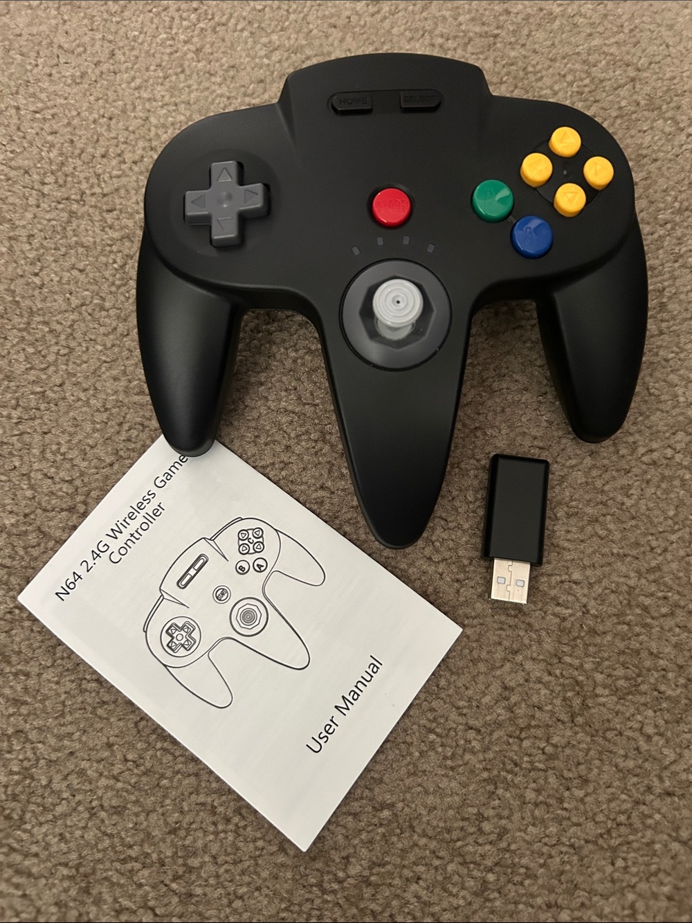 Wireless N64-Style Game Controller in Black